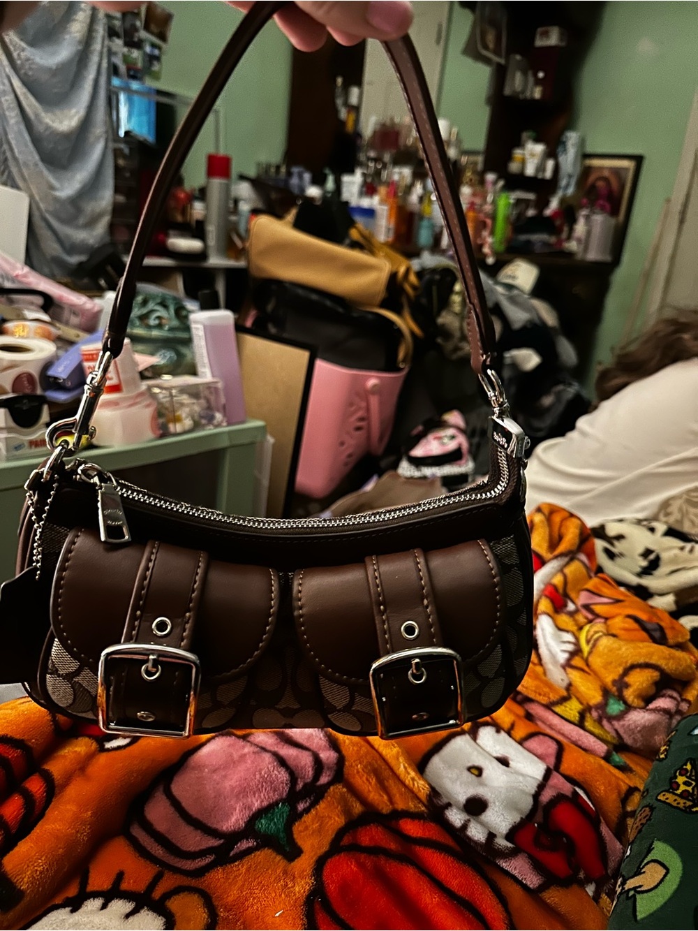 Coach Brown Signature Ashton Monogram Shoulder Bag